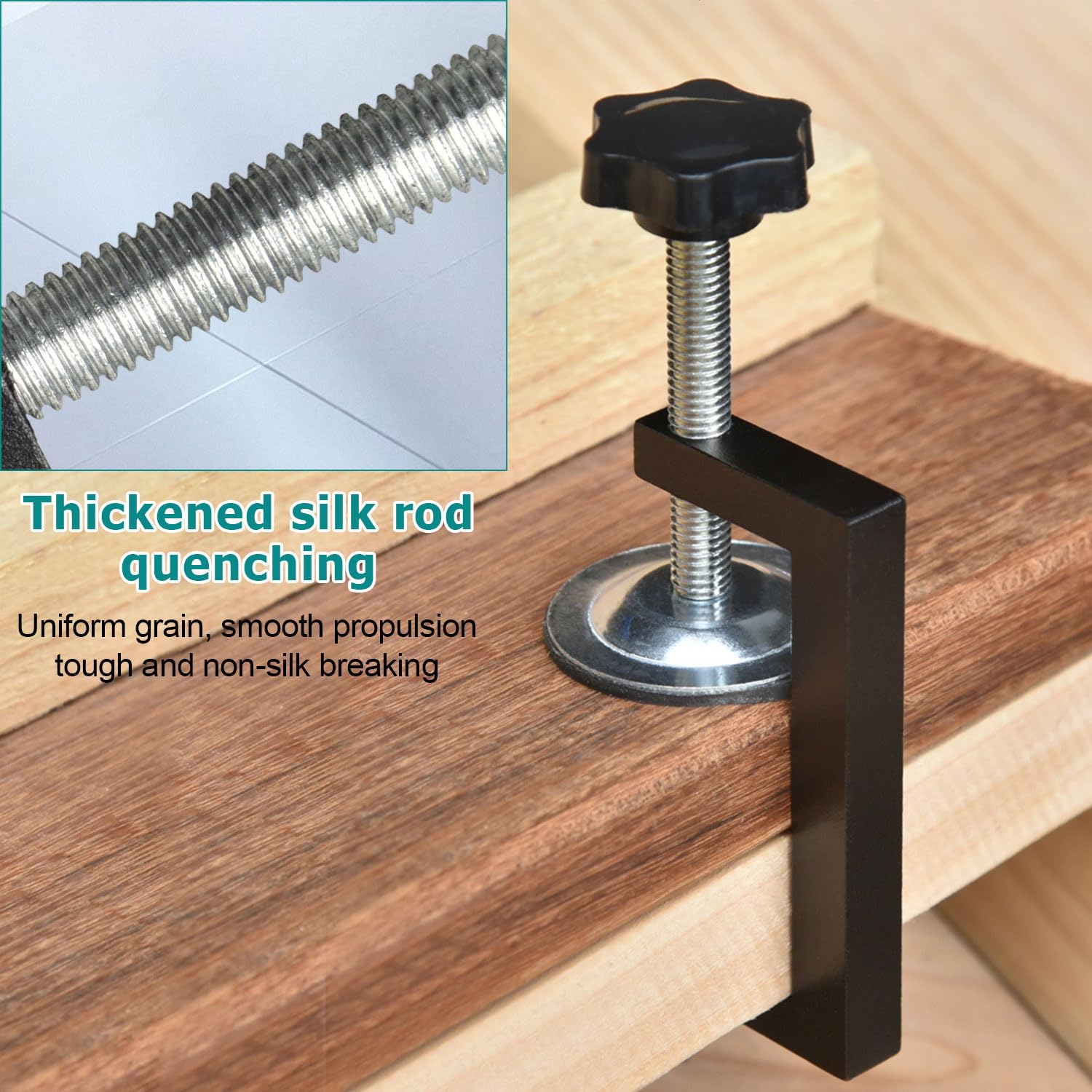 4 Mini Serre-joints à Vis Noirs - Plage De Serrage 10-57 Mm | Aluminium Durable Pour Menuiserie Et Soudage