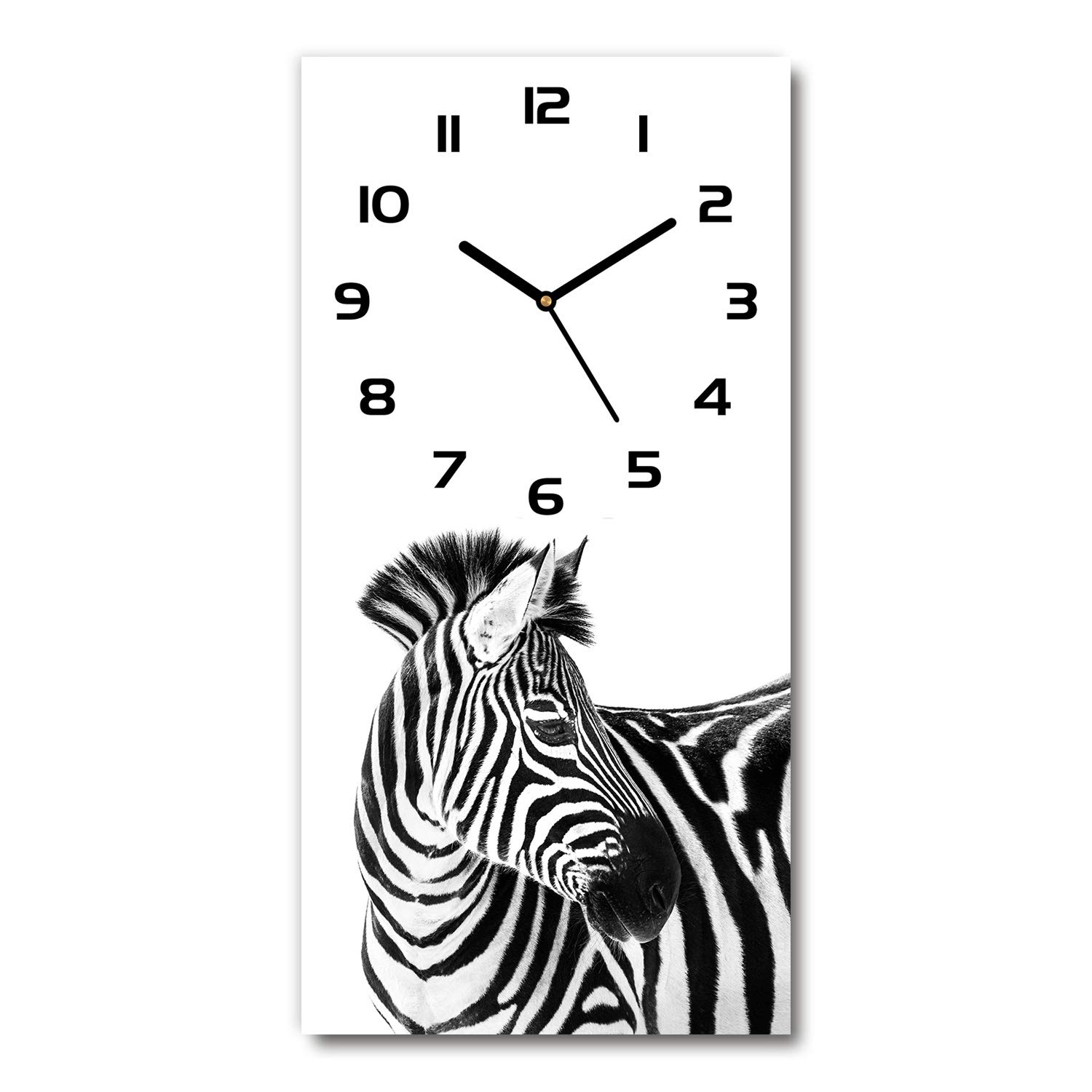 Horloge en verre silencieuse Tulup 30x60 cm pour salon avec grand cadran zèbre