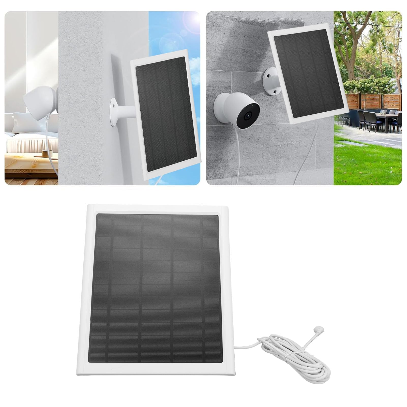 Tosuny Pannello Solare 15W per, Impermeabile IP66 (2 pezzi) | Solar Power Charger with Adjustable Mount, 9.8ft Cable for Outdoor Security Camera