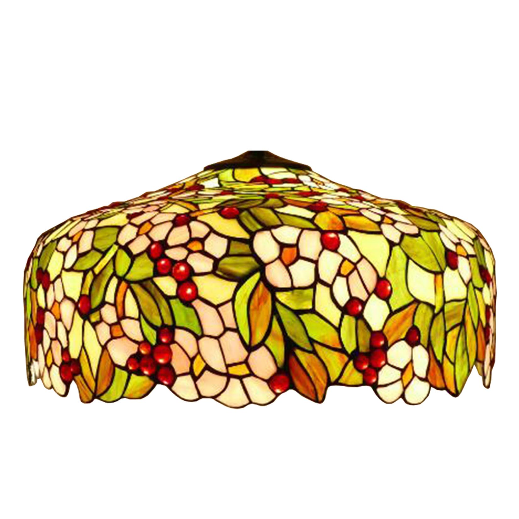 SaryEdge 20 Inch Lamp Shade Replacement, Only Tiffany Stained Glass Lamp Chimney, Floral Design, Red Green Pink Blue Yellow Fit for Table Lamp, Pendant Light, Floor Lamp,Pyramid，Apple ，Apple Flower