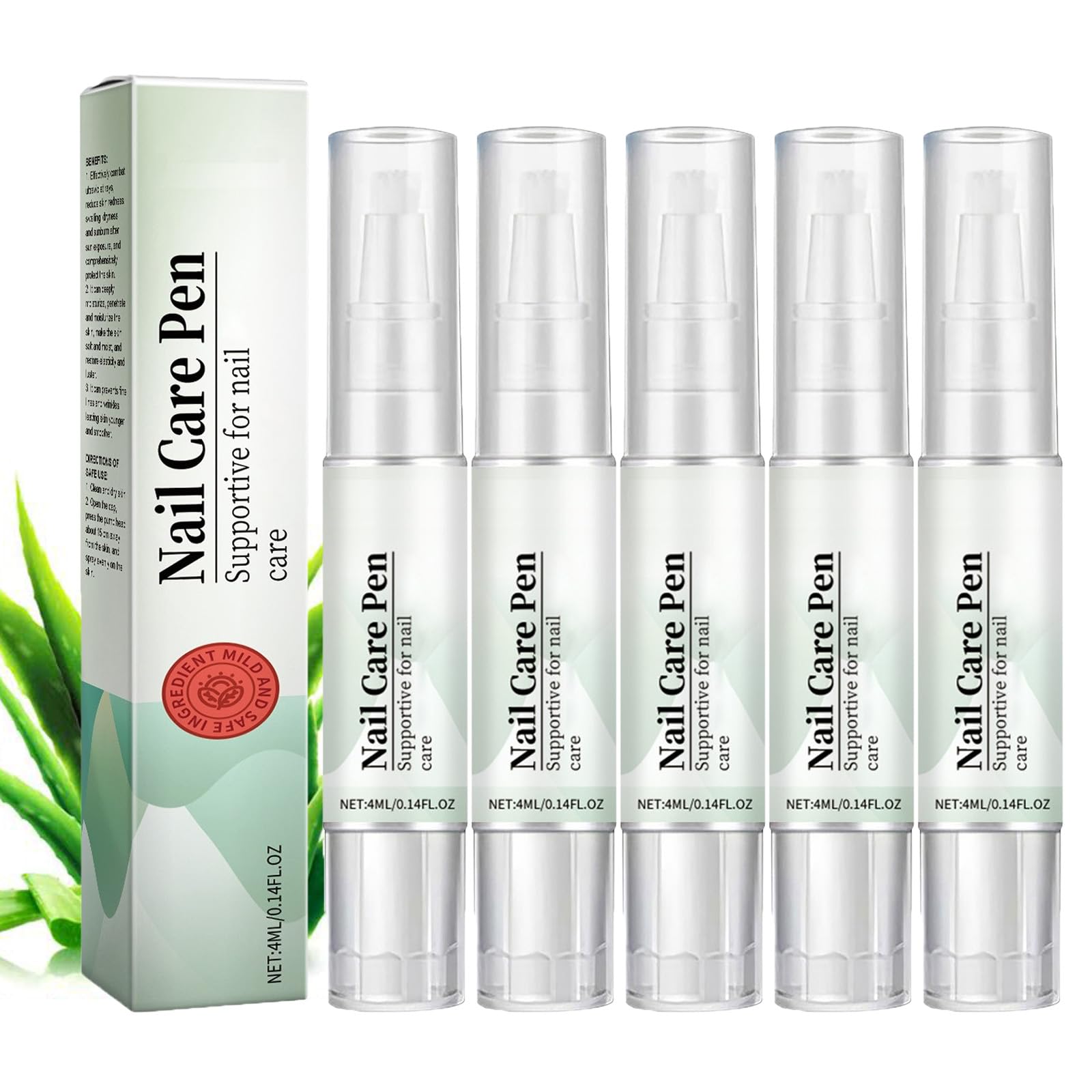 5 Stück Nail Care Pen - Das Original, Nagelpilz Stift, Nail Care Pen Kosmetische Pflege Bei Nagelpilzinfektion, Mit Teebaumöl, Vitamin E & Aloe Vera (5 Stück)