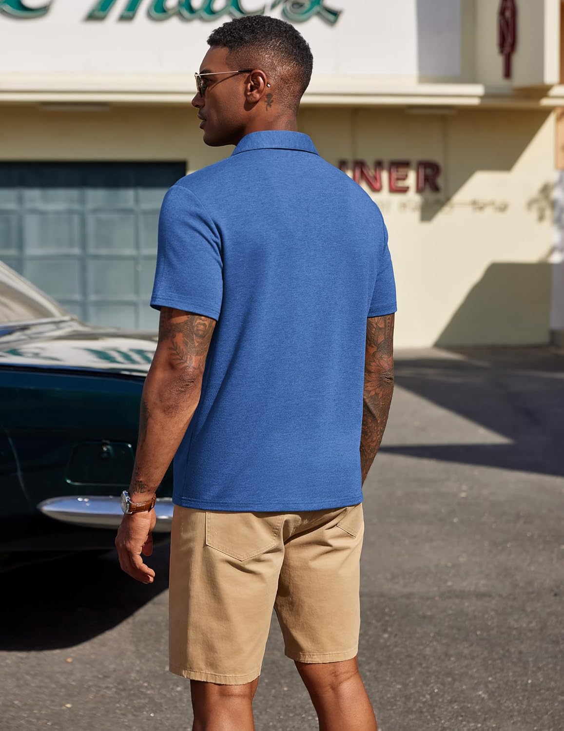 COOFANDY Mens Polo Shirts Short Sleeve Casual Summer Polo Tee Classic Collared Golf Stylish Tops - Image 3