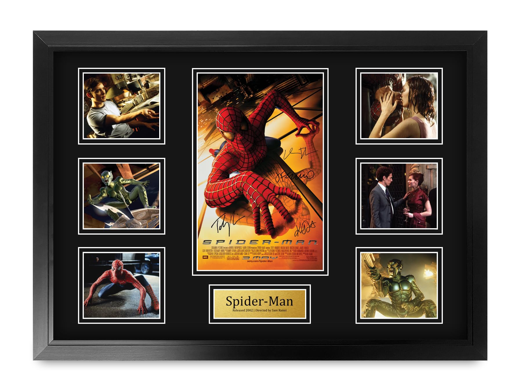 HWC Trading Spider-Man 1 Toby Maguire Gifts Printed Poster Signed Autograph Picture for Movie Memorabilia Fans - A2 Framed (ID-006571)