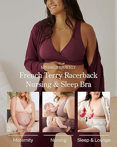Miniatura 4 de Kindred Bravely Brasier de lactancia de rizo francés para lactancia materna y sueño, espalda cruzada, brasier de maternidad suave y elástico