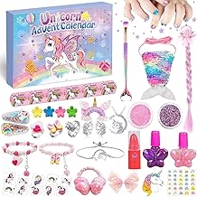 iZoeL Advent Calendar Jewellery Advent Calendar 2025 Girl Unicorn 24 Novelty Gifts Necklace Bracelet Jewellery Make Up for Niece Granddaughter Sisters