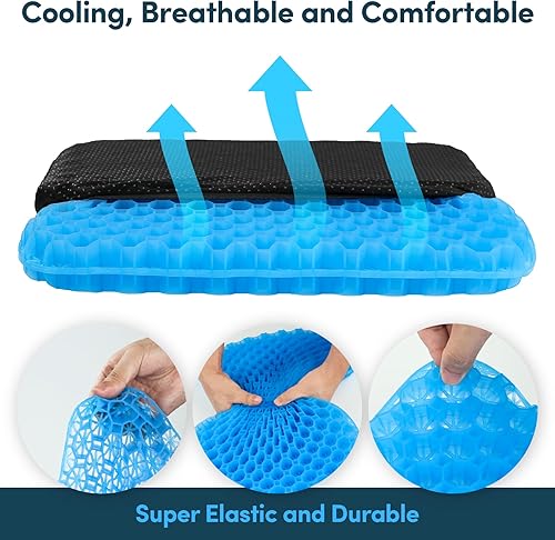 Miniatura 2 de Cojín de asiento de gel, cojín de silla de oficina, cojín de asiento para silla de escritorio, cojines de silla de ruedas, alivio de presión, cojín