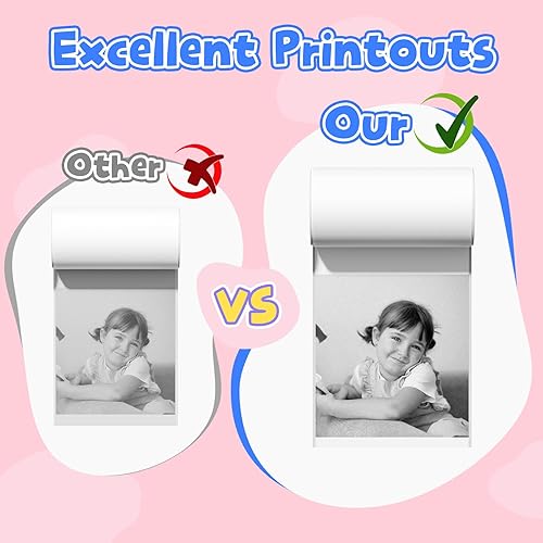 Miniatura 8 de Phomemo Papel adhesivo térmico colorido para impresora de bolsillo Phomemo M02M02 ProM02SM03, personaje negro en púrpurarosaazul, 1.969 in x 11.5