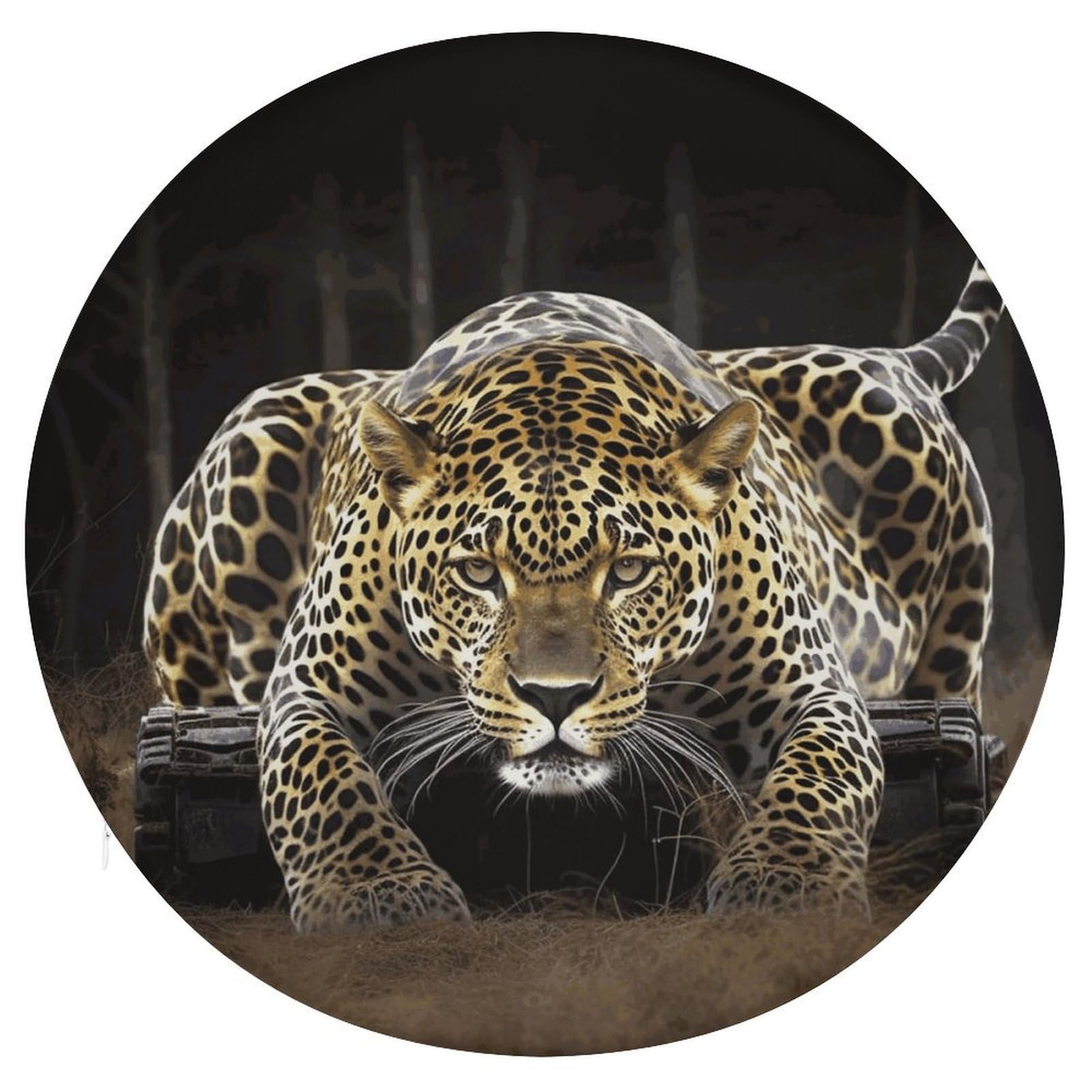 FekiLoot Leopard2 Seat Cushion Comfort Memory Foam Seat Cushion Chair Pad Soft Round Stool Cushion Chair Cushion Removable Washable Cover for Home Office Outdoor Bistro 15.35 Inch