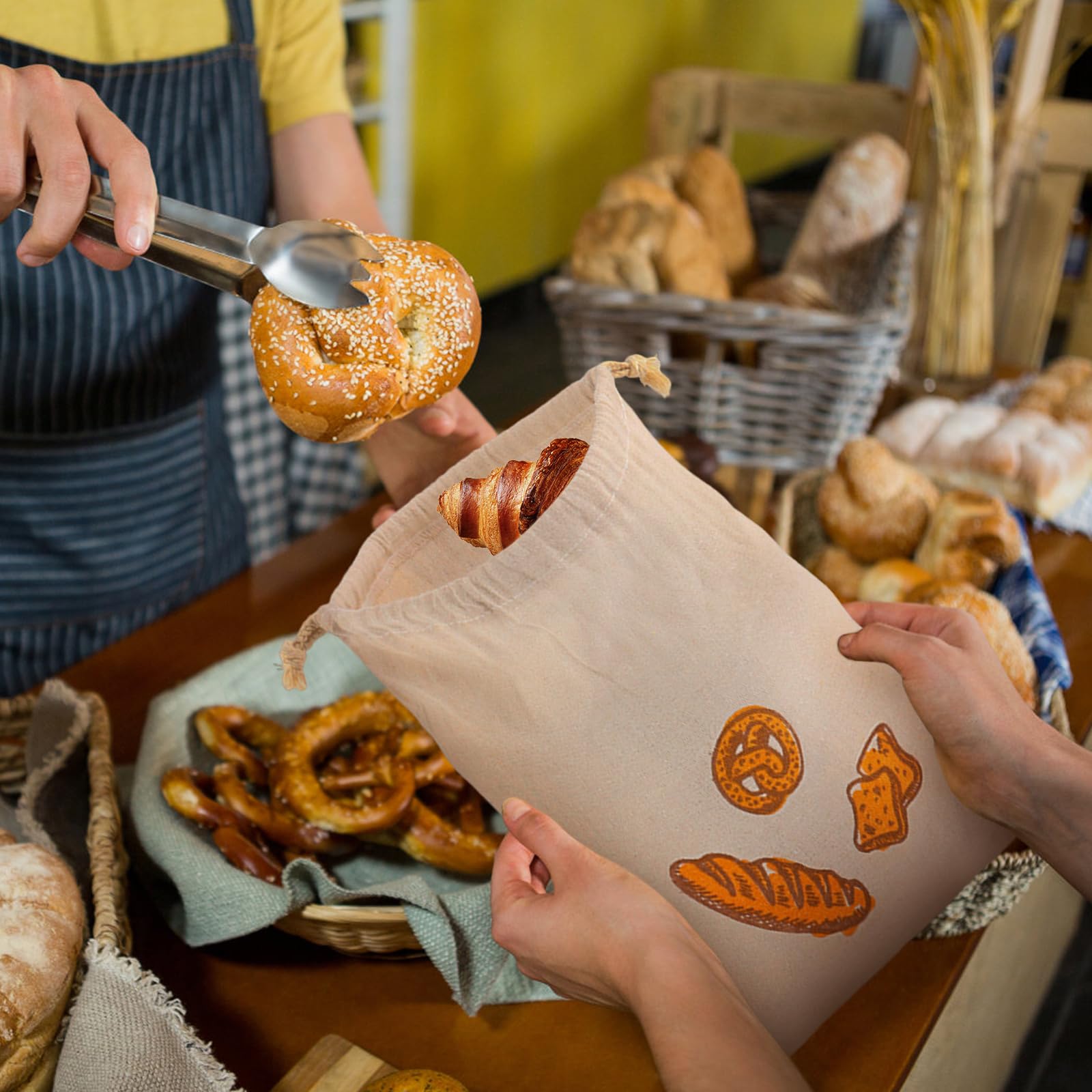 2 Pezzi Sacchetto Portapane, sacchetto di Stoffa per il pane, Sacchetto In  Lino, Sacchetti Riutilizzabili, Tasche con Coulisse, per pane Prodotti da  Forno Frutta e Verdura : Amazon.it: Casa e cucina