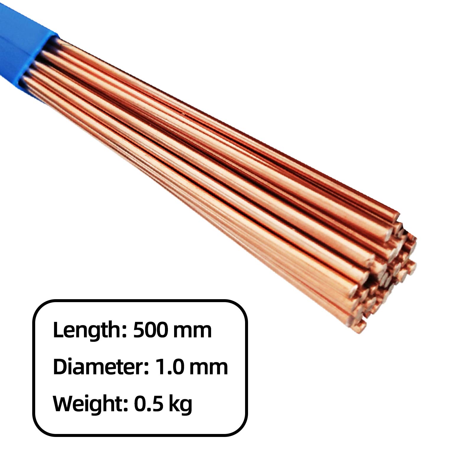 Varillas de Acero Inoxidable Varillas de Soldadura Electrodo de Soldadura de Cobre con Alto Contenido de fósforo, Adecuado para soldar Materiales de Cobre, 0,5 kg, Barra Redonda de 1 mm