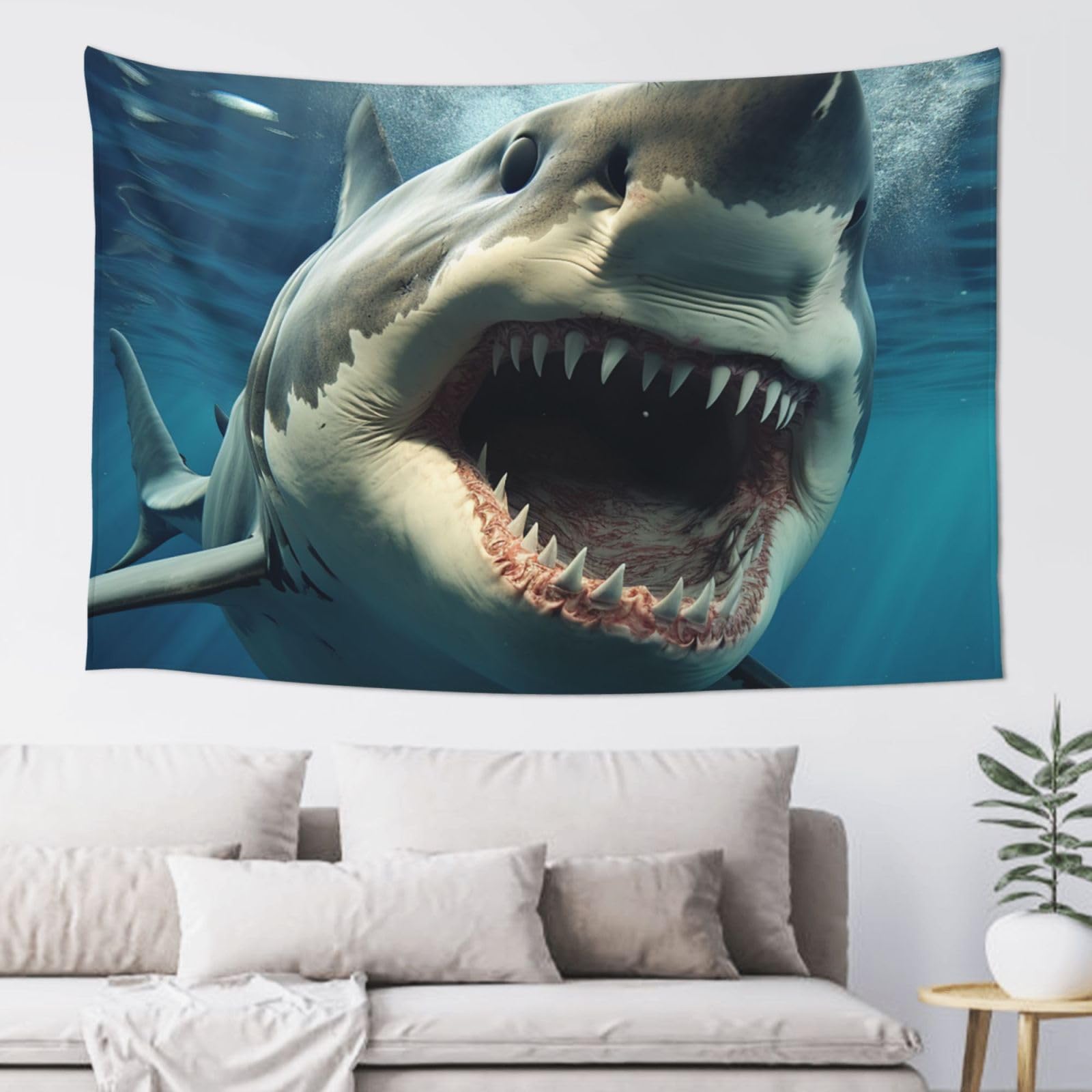 FodPand Shark Mouth Tapestry for Bedroom Aesthetic, Wall Hanging Tapestries Art Decor Backdrop Wall Tapestry for Dorm Living Room Funny Poster Party Banner Background 40" X 60"