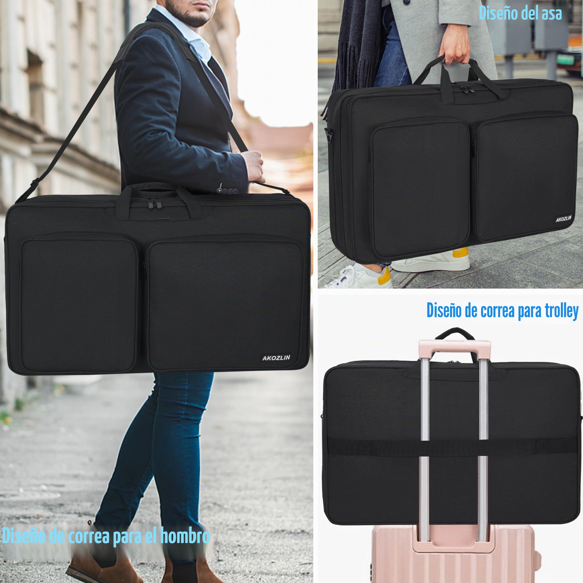 AKOZLIN Portable Baggage für Pioneer DDJ-Controller FLX4/REV1/SB2 | Portable, Doppellagig,54 x 32 x 14 cm Negro