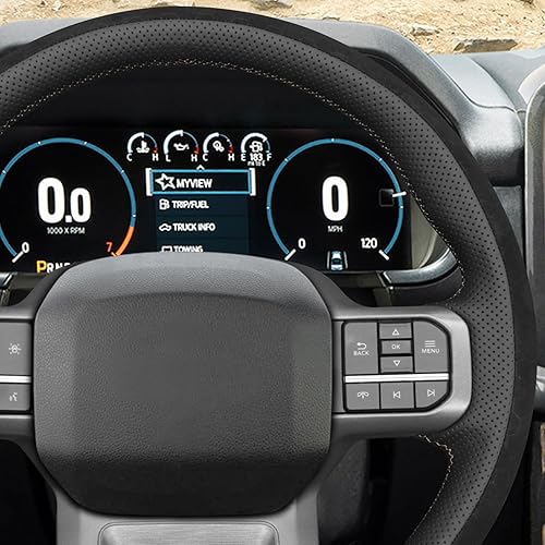 Miniatura 74 de MEWANT Hand Stitched Car Steering Wheel Wrap Cover for Ford F-150 2021-2023 / F-150 Lightning 2022-2023 Steering Wheel Accessories