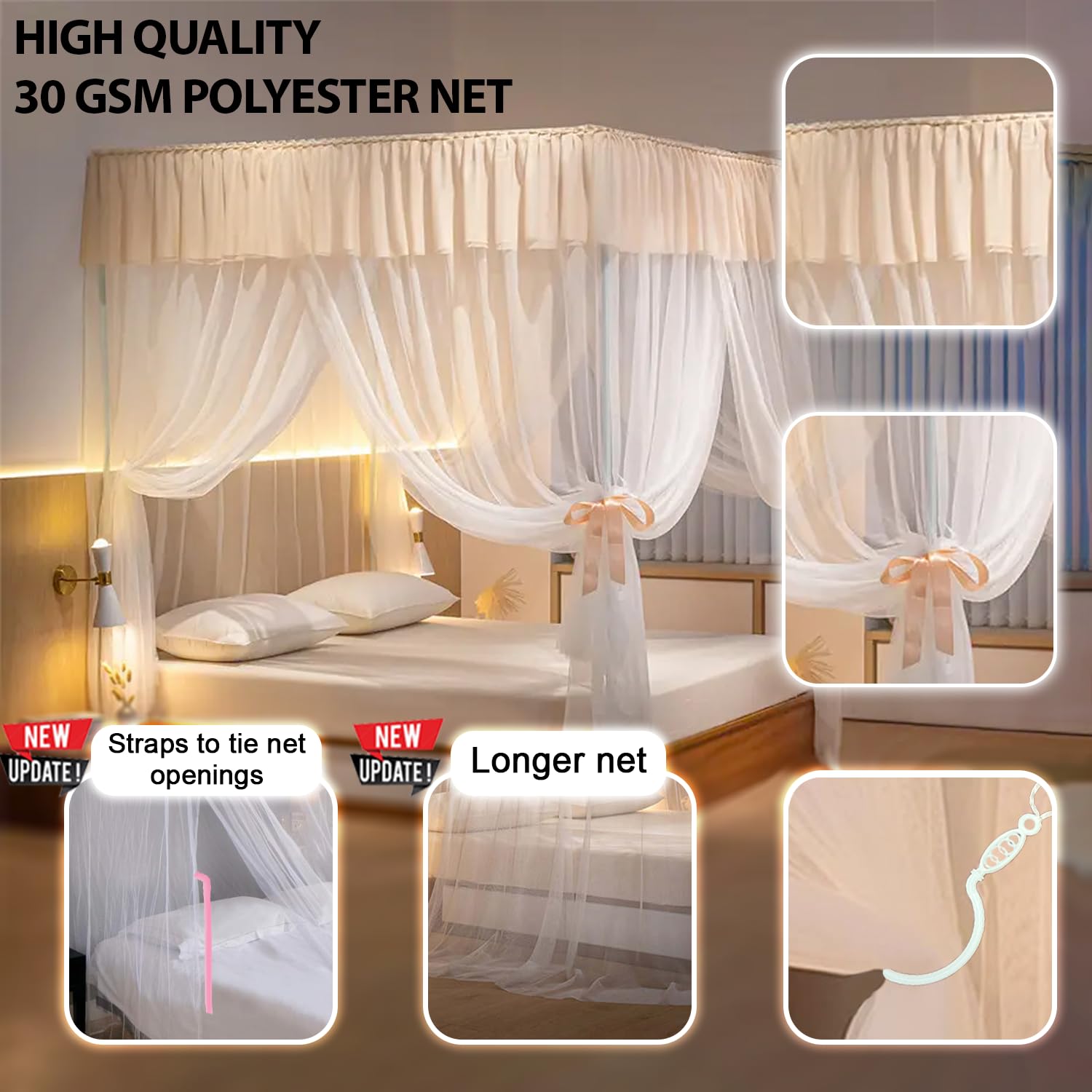 Mosquito Bed Net with Stand - King Size, FREE SHIPPING -2