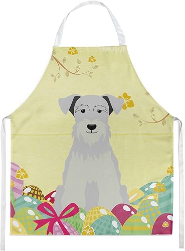 Caroline's Treasures BB6053APRON - Delantal blanco Schnauzer en miniatura, grande, multicolor