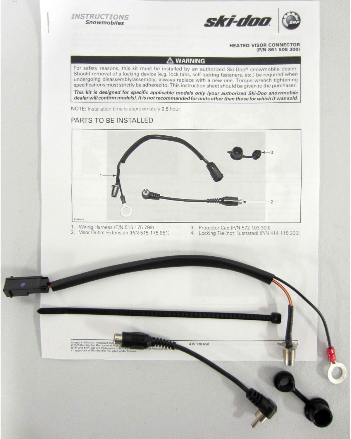 Kit De Visi Re Chauffante D'origine Ski-Doo Neuf 860201234