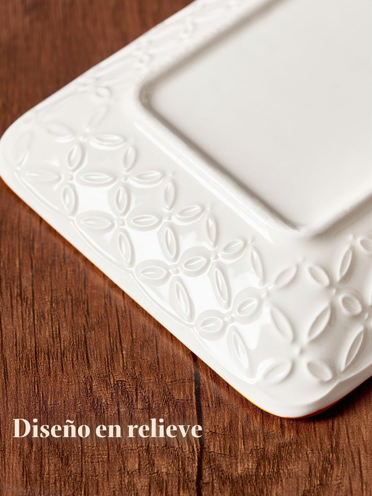 DOWAN Juego de 6 Platos para Servir - 20,5 x 12,1 cm Platos de Cena Rectangulares para Aperitivos, Sushi, Fruta, Ensalada, Postre - Apto para Microondas/Horno/Lavavajillas - Multicolor