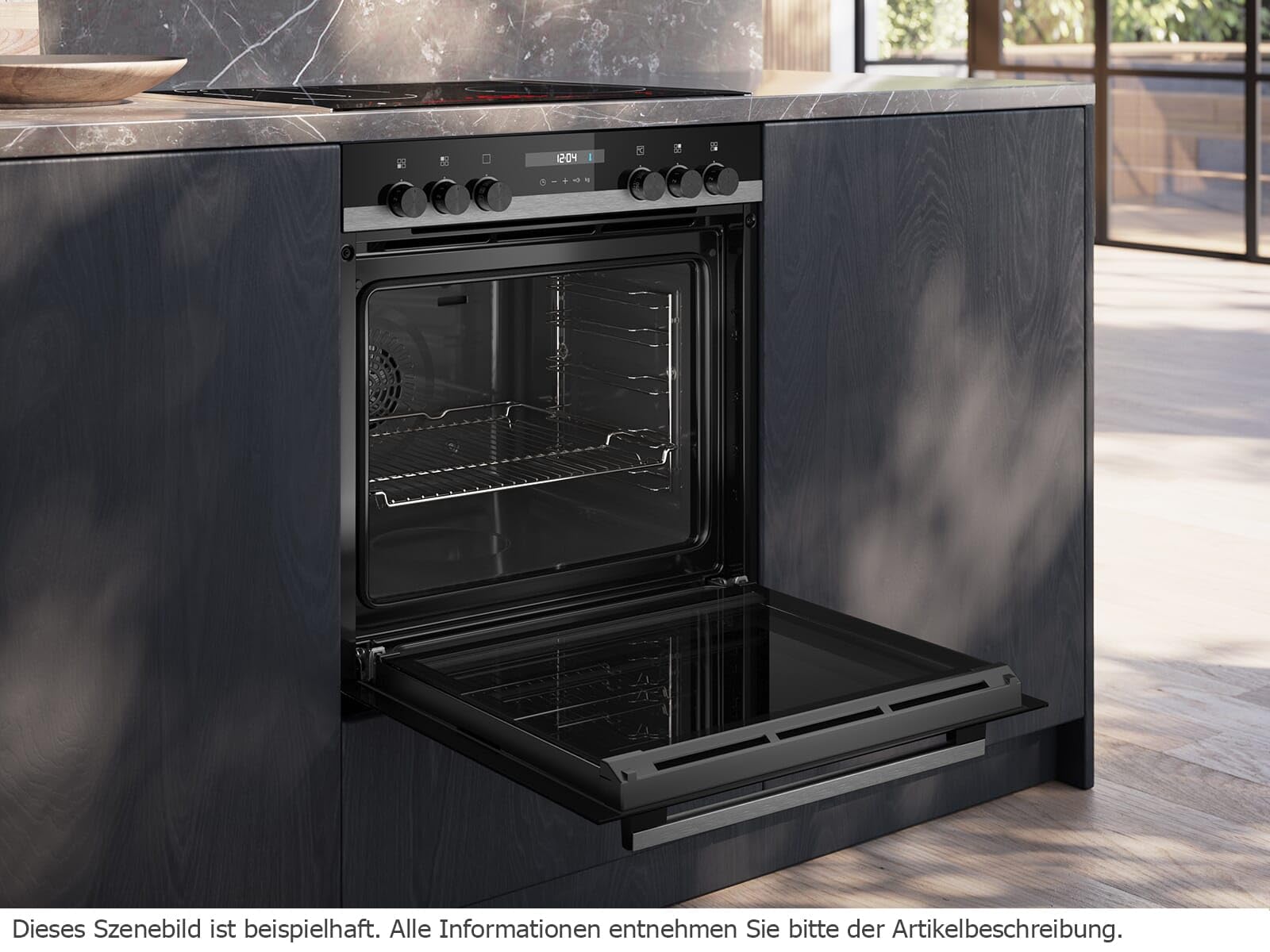 Siemens iQ500 Einbauherd 60 x 60 cm Edelstahl cookControl10 HE517GBS3 | Made in Germany, Hydrolytisch, Kindersicherung, 71 l Nutzinhalt, Schnellaufheizung, Weißes LCD-Display mit Drehknebel