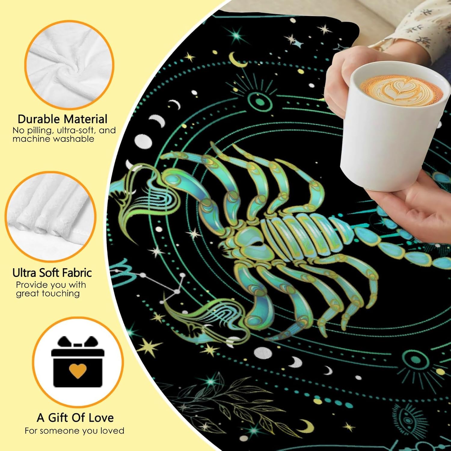 Custom Scorpio Blanket | Personalized Constellation Blanket Gifts | Astrology Decor Flannel Blanket | Personalized Gifts Astrology Blanket for Birthday Christmas | 60"x80"-Adults/Twin Size