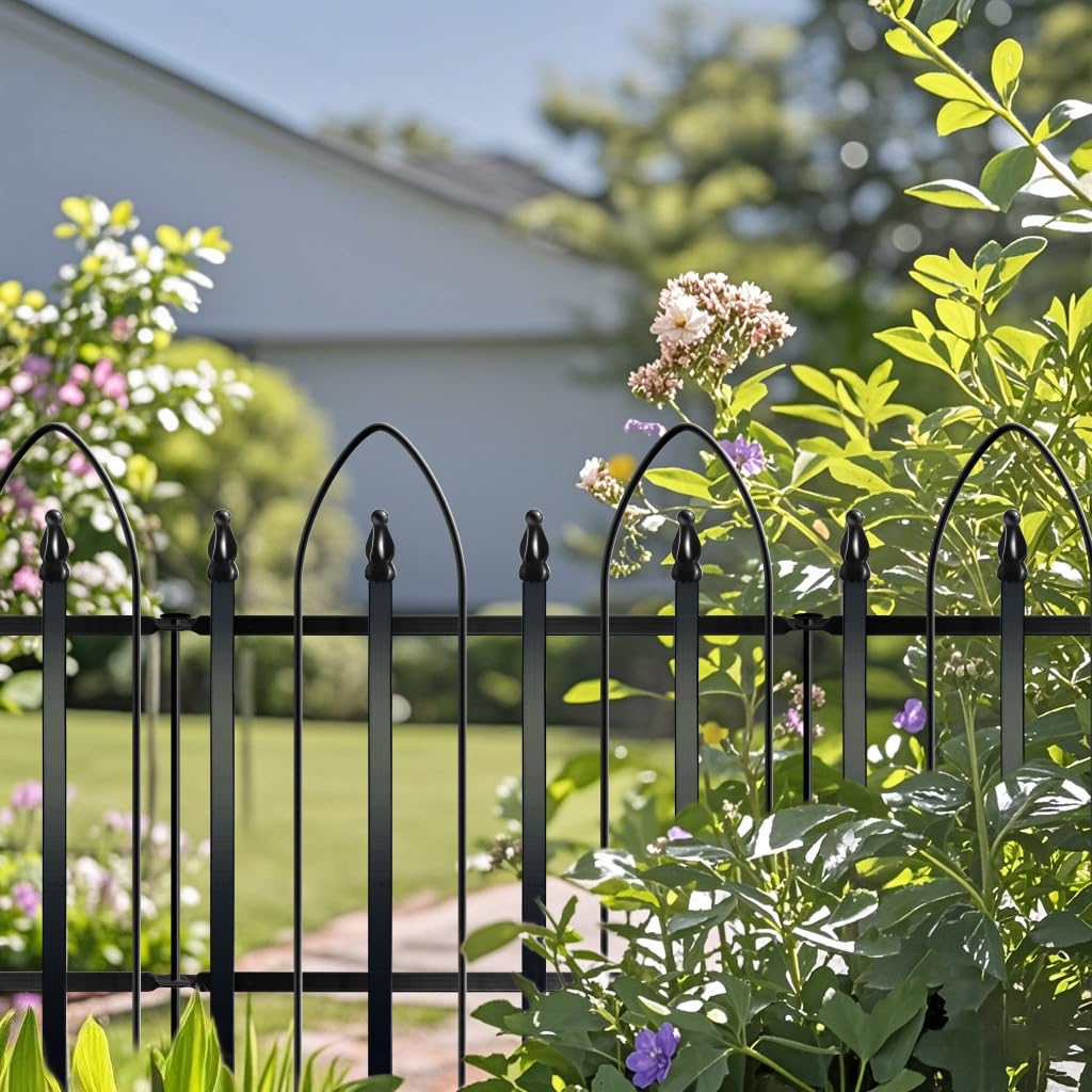 Clôture Jardin Décorative En Métal - Barrière Pliable Pour Parterres Et Animaux 61x61cm - Lot De 5