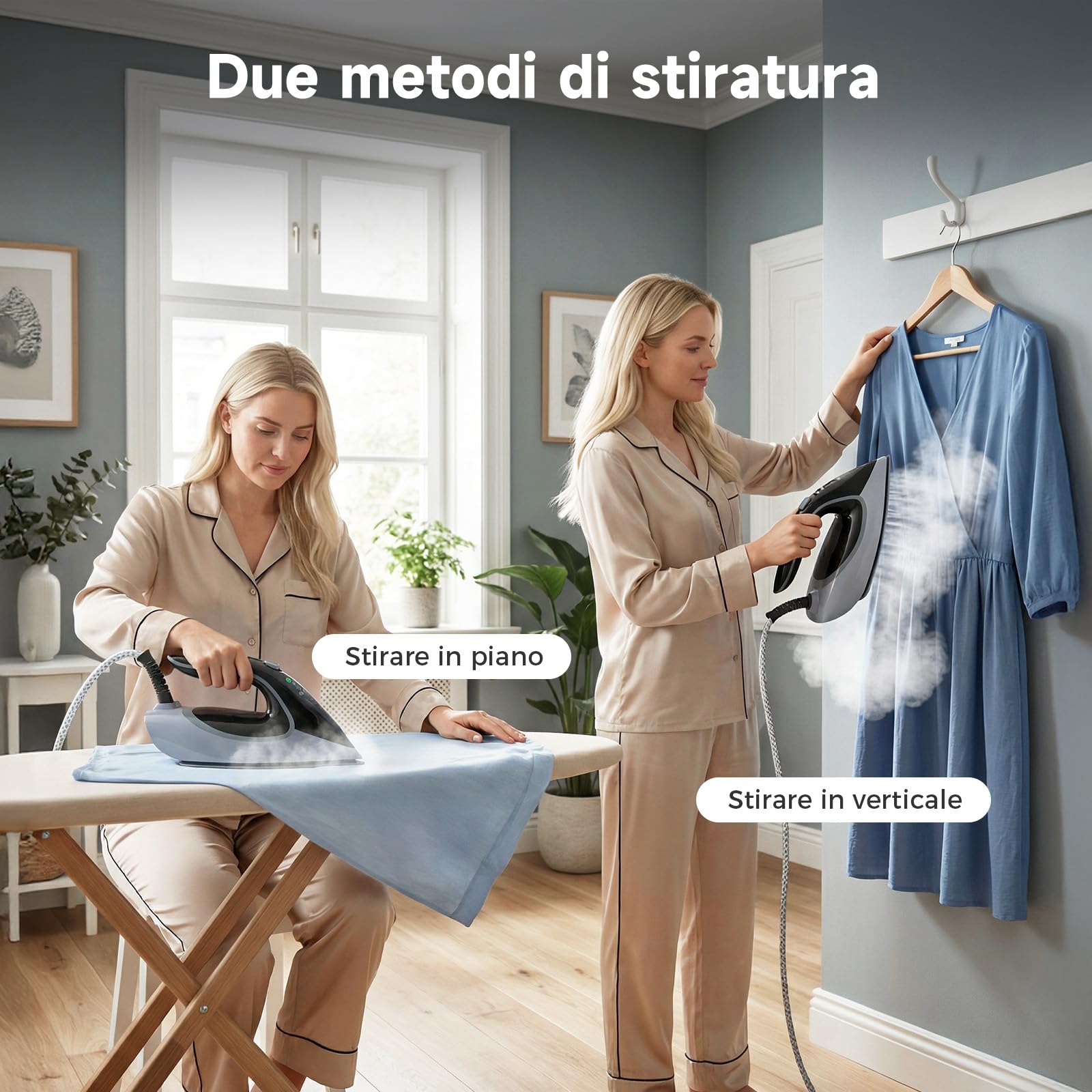 WOOX Ferro da Stiro a Vapore con Caldaia, Ceramica a Riscaldamento Rapido, 2200W, Regolazione Vapore & Temperatura, Autopulizia, Spegnimento Automatico, serbatoio 1300ml – Per stiratura domestica