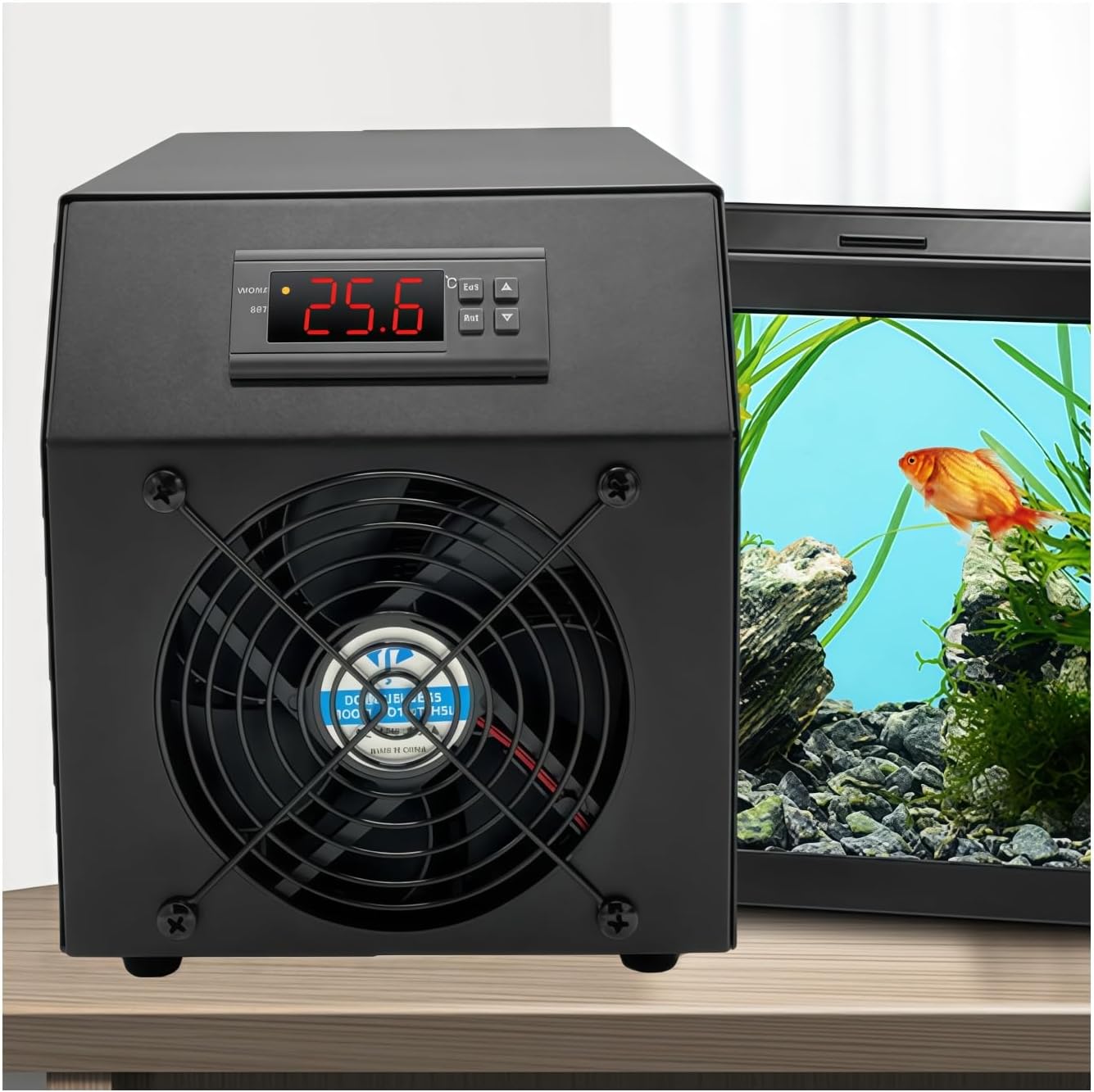 Quxxuol水族館水チラークーラーウォーマー 自動一定温度の60L 水槽クーラーヒーターシステム 110V小型水槽クーラー 省エネ