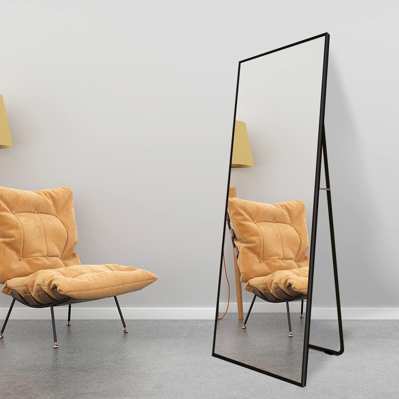 Koonmi Floor Mirror, 52 x 161 cm Mirror Full Length with Minimalist ...