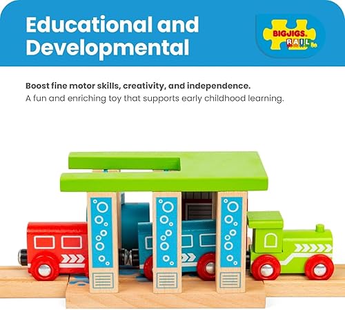 Miniatura 7 de Bigjigs Rail Arandela de tren de madera: otras marcas principales de rieles de madera son compatibles