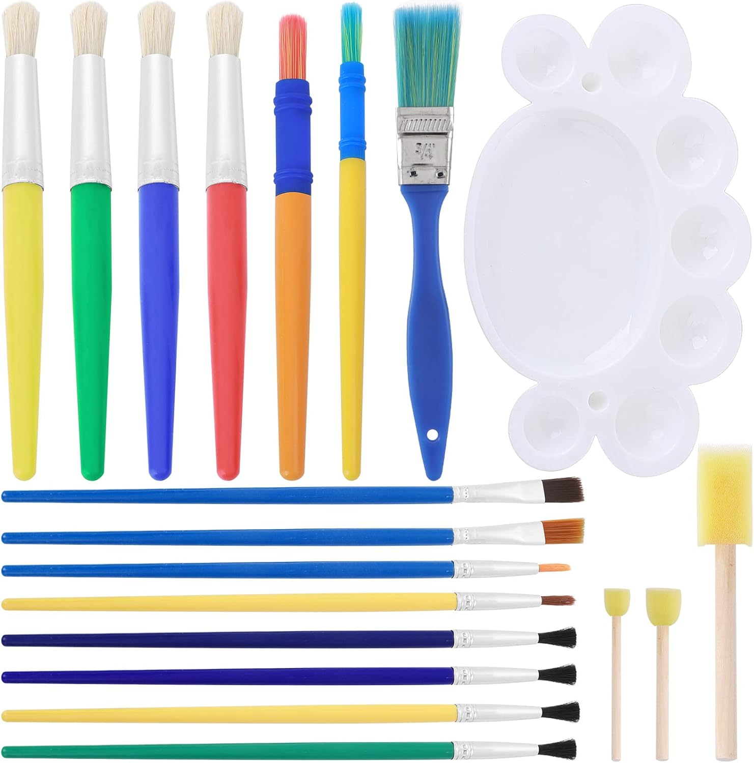 Paint Brushes, 18 Pieces Painting Brushes Set with Paint Palettes, Kids