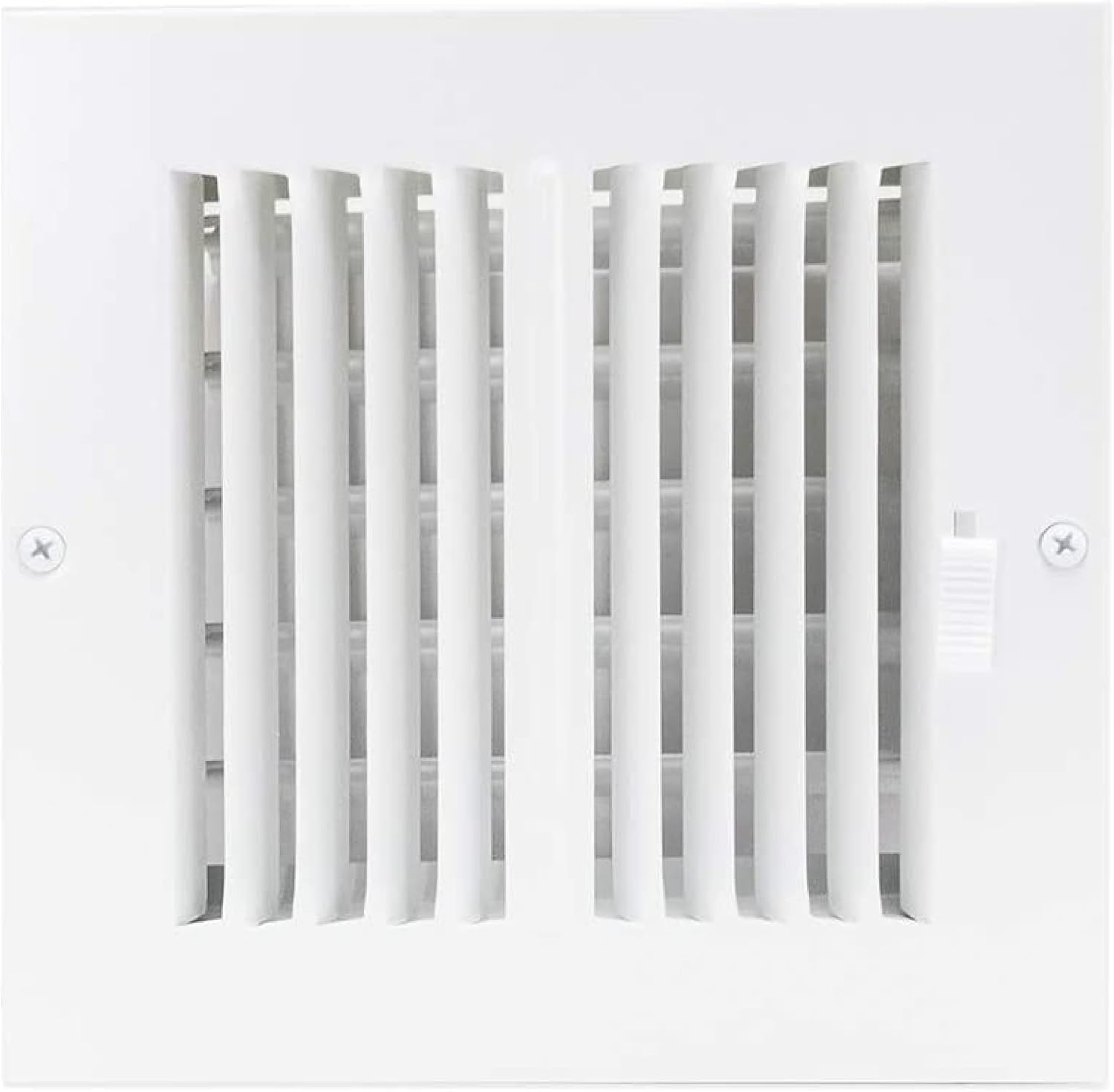 EZ-Flo 61660 6 x 6 Inch Ventilation Sidewall/Ceiling Register Return Air Grille, Steel Duct Opening, 6 in. x 6 in, White
