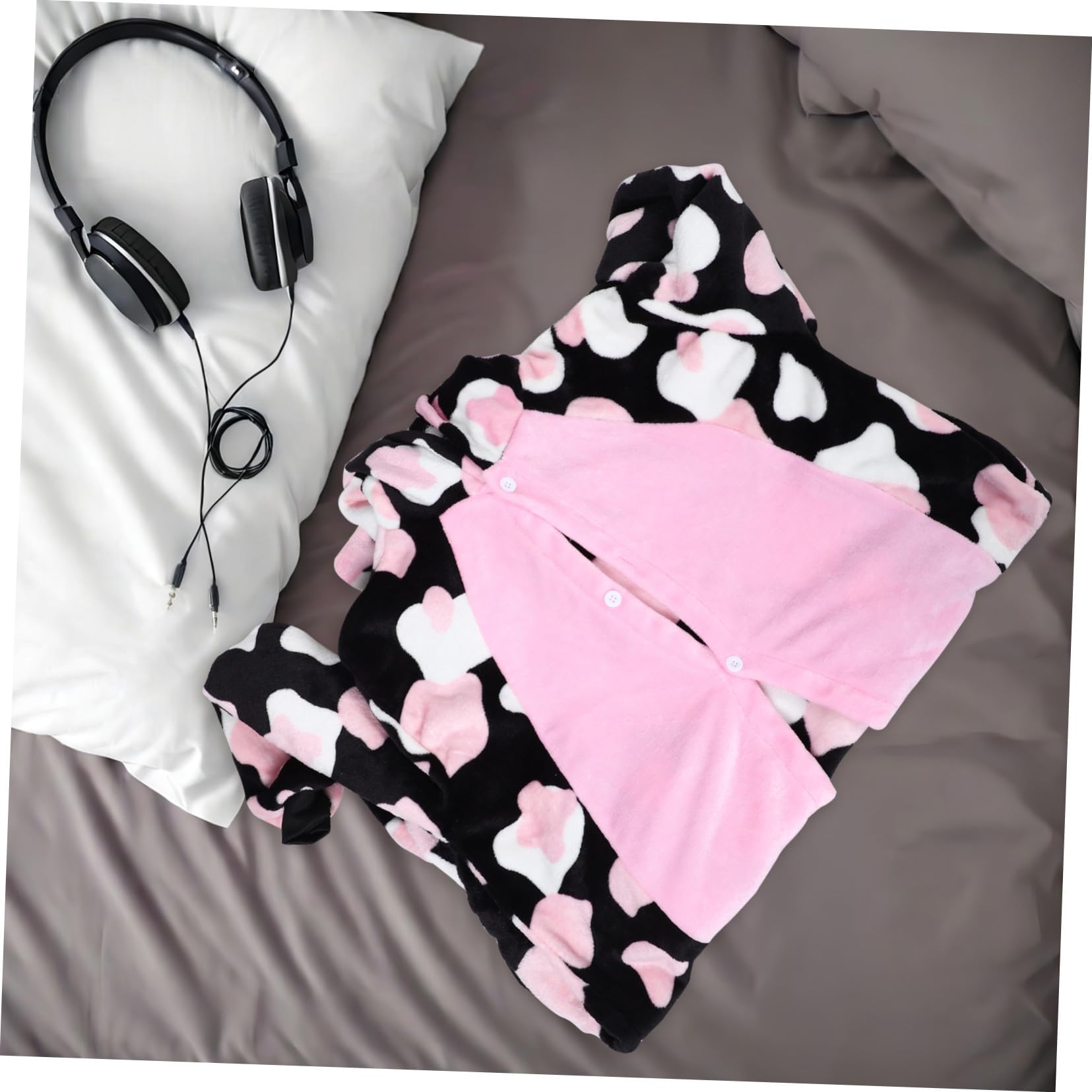 FOMIYES Onesie Unisex in Tessuto Plush con e Rosa Costume Sleepwear per Halloween e Party XL