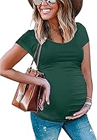 Vista 8 de Peauty Women's Maternity Side Ruched Shirts Salvia
