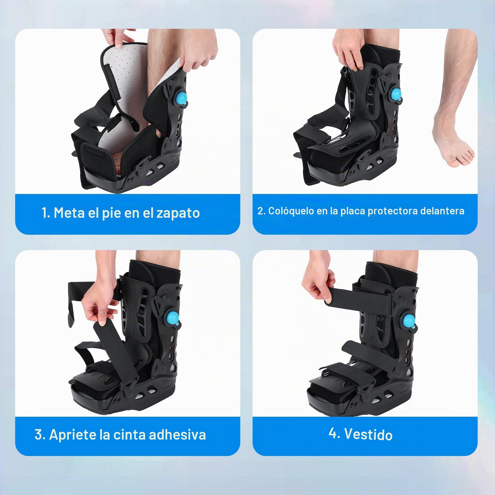 Bota corta de fractura de leva Walker – Botas para caminar con descarga frontal para lesiones de dedo roto del pie – Bota médica postoperatoria para cirugía de pies, dedos en martillo, juanetes, pies,