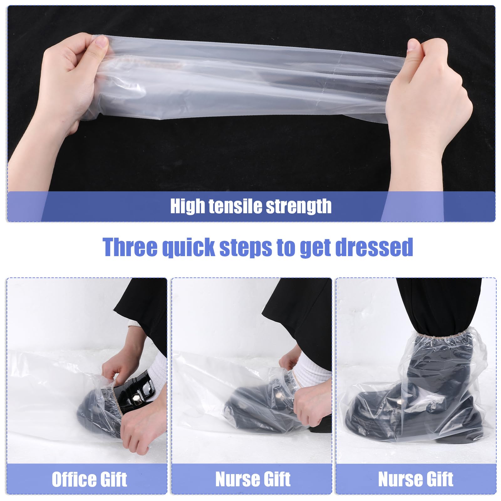 Coperture Impermeabili per Scarpe da Pioggia con Elastico, Copriscarpe Trasparenti Antiscivolo per Uomini e Donne