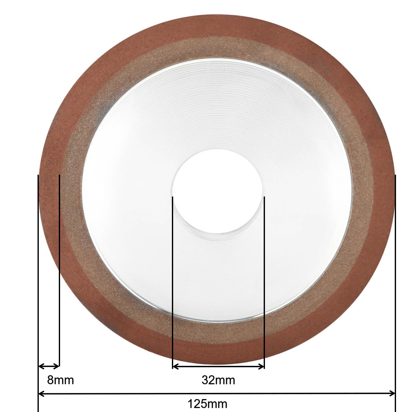 Diamentowa tarcza szlifierska 125 mm x 32 mm, ostrząca tarcza ścierna z żywicy do twardej stali węglikowej, idealna dla profesjonalnego szlifowania i polerowania