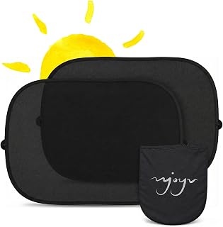 Sonnenschutz Auto Baby, 2er Set Sonnenschutz Auto Seitenscheibe mit UV Schutz UPF für Kinder, Mit Saugnapf, Fensterschutz Verdunkelung, Faltbarer Sonnenblende für PKW Fenster, Fahrzeug, Protection