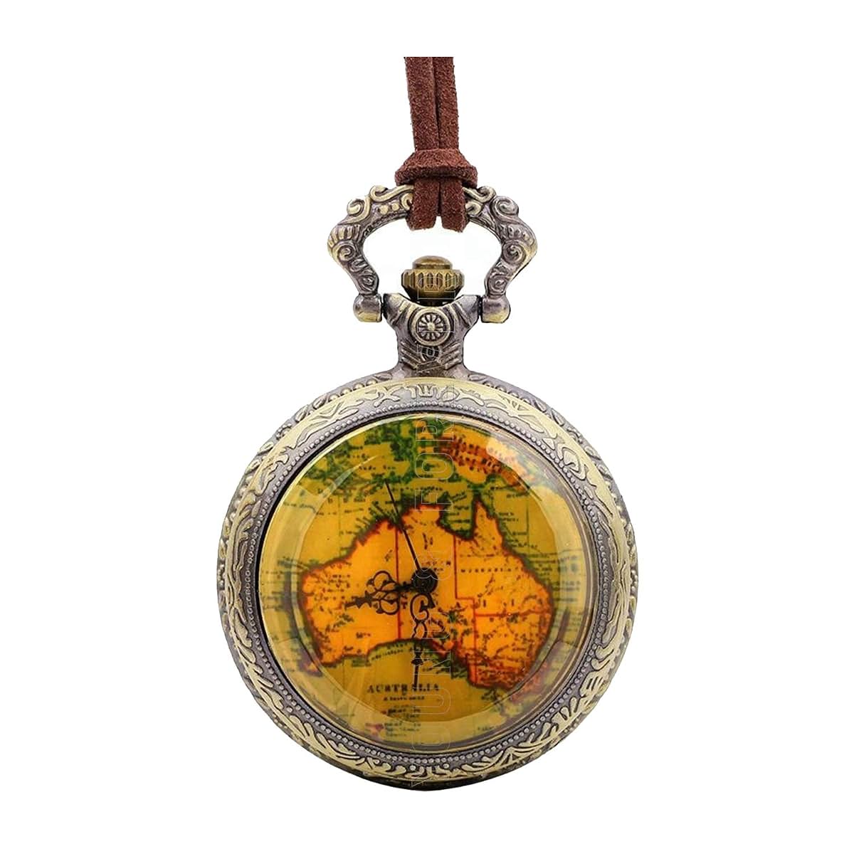pocket watch: Young & Forever Bronze Greek Designer Pocket Watch with Chain Roman Number Dial Pendant