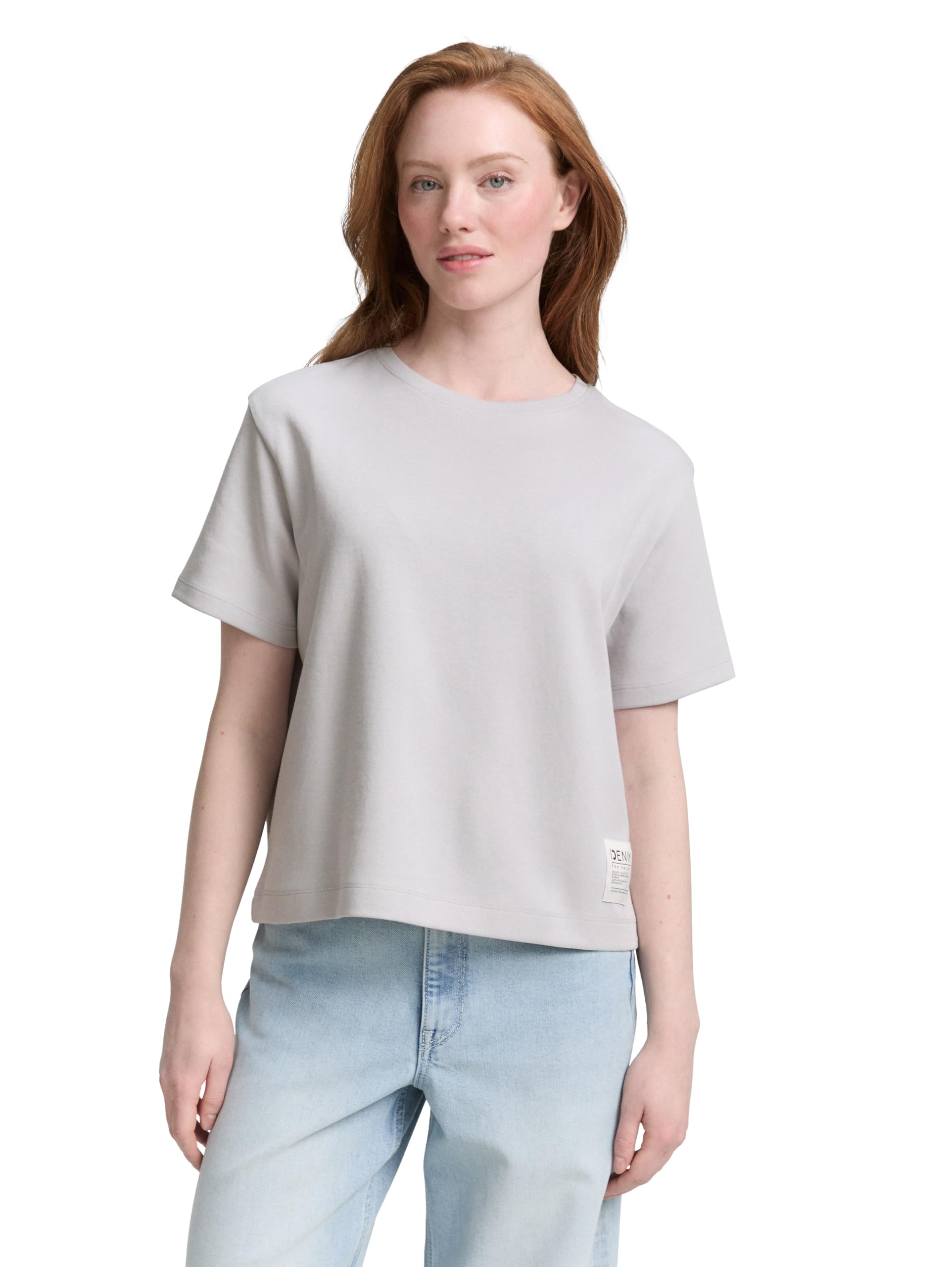 TOM TAILOR Denim Women's T-Shirt, 32253 - Basic Light Grey, XL
