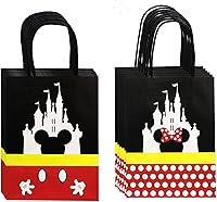 Vista 1 de MOAXMOA Bolsas de regalo de castillo, bolsas de papel con asa para cumpleaños, baby shower, temática de Mickey Minnie, suministros de decoración
