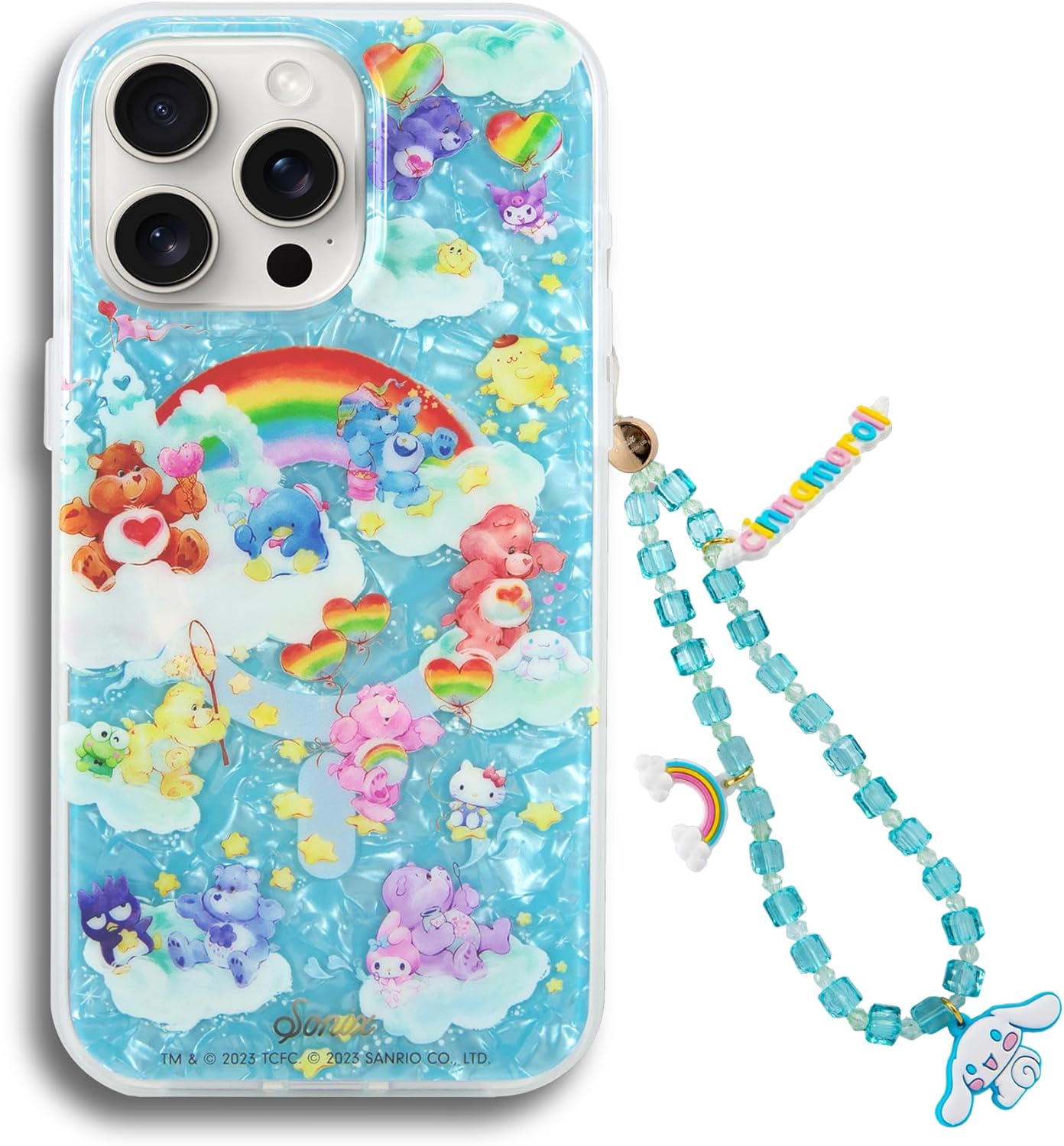 Sonix x Sanrio Case + Phone Wristlet with Charms (Cinnamoroll) for iPhone 15 Pro Max | Hello Kitty ft. Care Bears