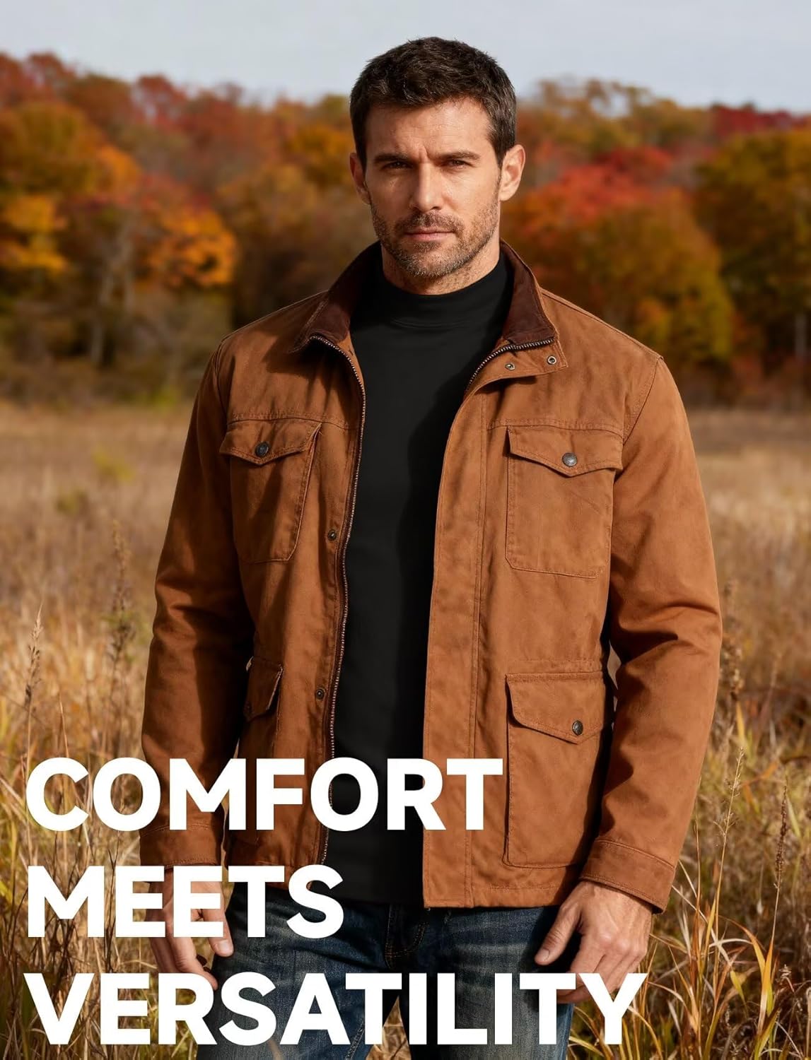 Mens Mock Turtleneck Long Sleeve Shirts Thermal Pullover Tops Casual Basic Knitted Undershirt - Image 4