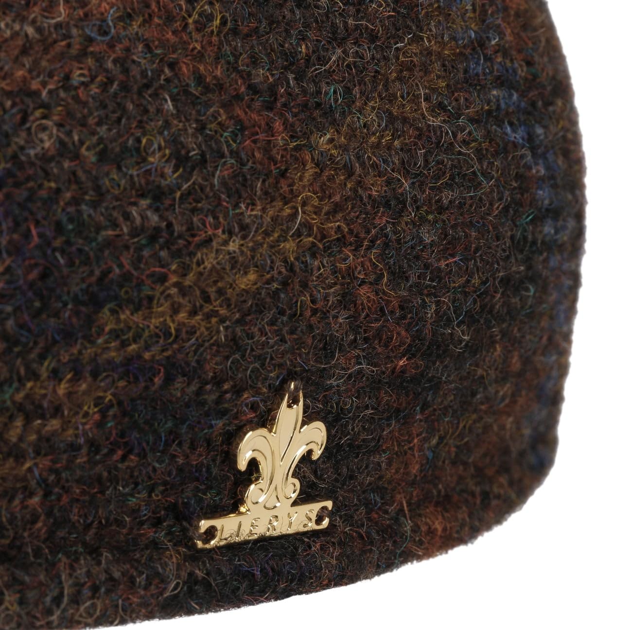 LIERYS Gold Vialo Wool Check płaska czapka z daszkiem męska – Made in Italy z daszkiem na jesień-zimę