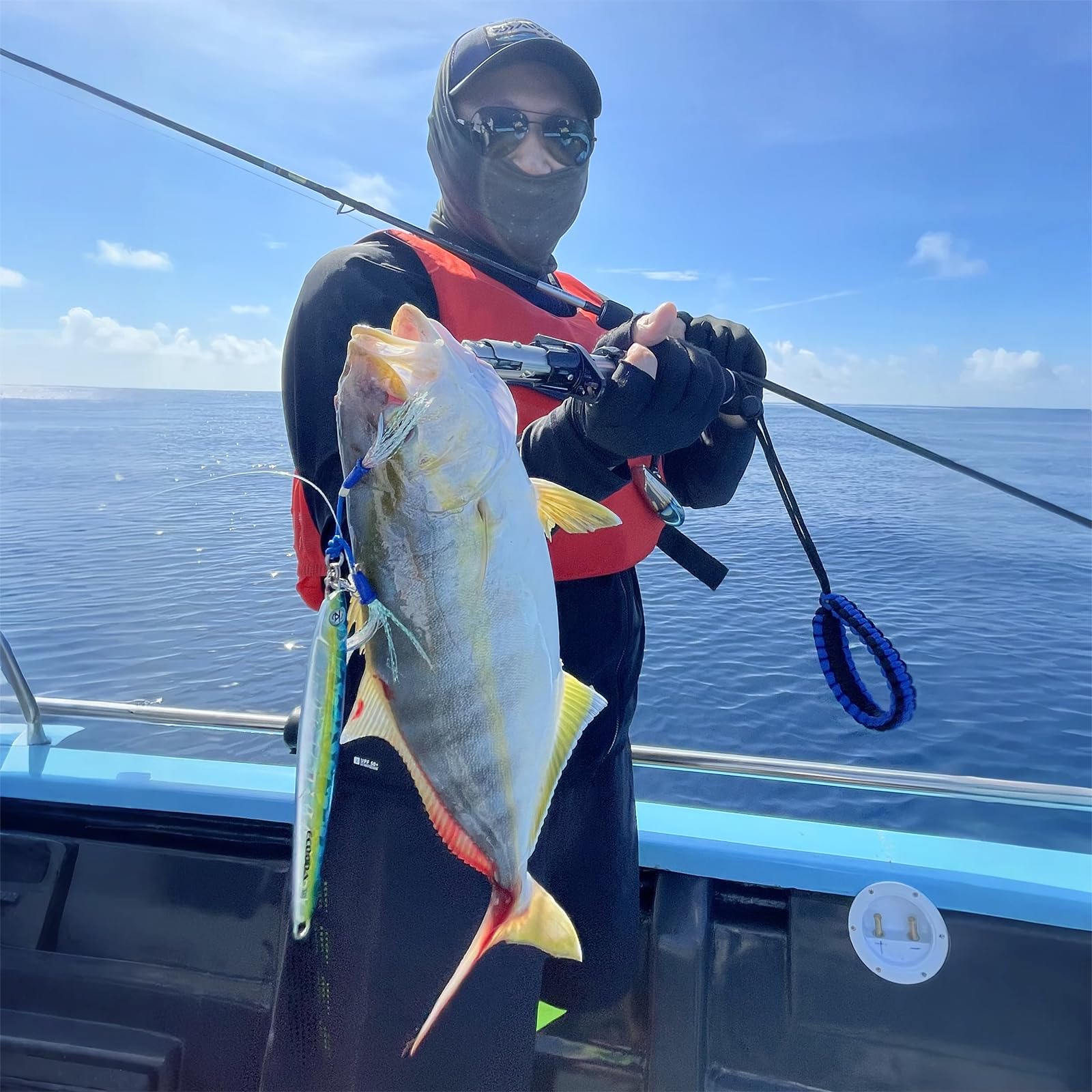 GOMEXUS Fischlippengreifer mit Schnellverschluss, robuster Edelstahl 316, 360° drehbare Backe, sichere Kontrolle für das Küstenfischen,Fischlippengriff Angeln Werkzeug ideales Angelgeschenk für Männer