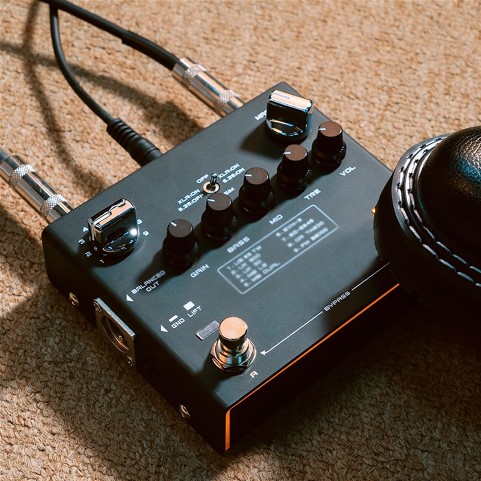modulacyjny pedał gitarowy Przedwzmacniacz Pedału Efektów Gitarowych I 18 Tonów Podwójny Kanał Zniekształceń Czysty Pedał Gitary Elektrycznej