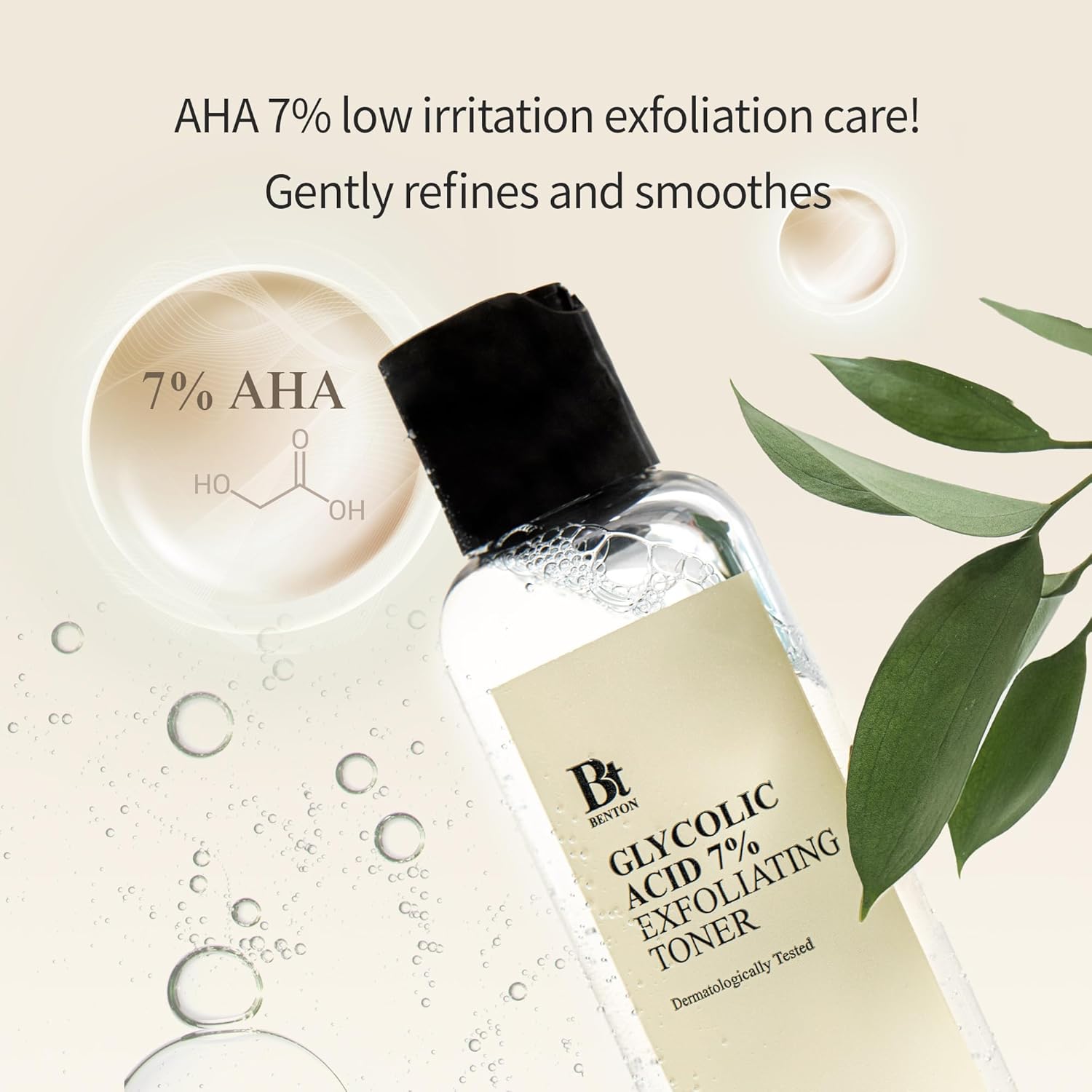 Benton Glycolic Acid 7% Exfoliating Toner with Niacinamide - Gentle AHA Toner for Brighter Skin & Even Tone - Balances Oil & Moisture - Hydrating, Cruelty-Free Korean Skin Care - Image 4