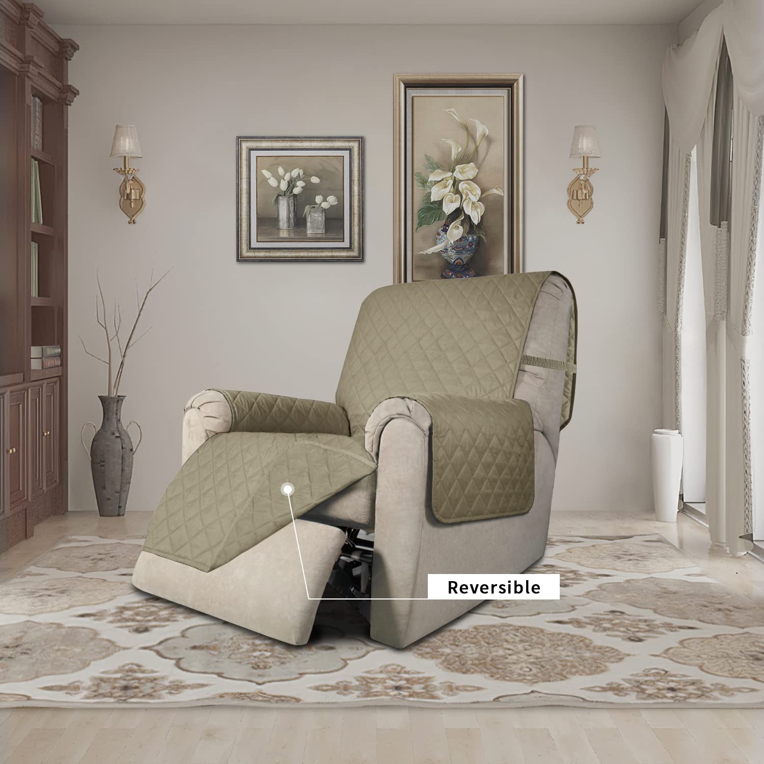 EasyGoing Recliner Chair Slipcover Reversible Sofa Cover Water