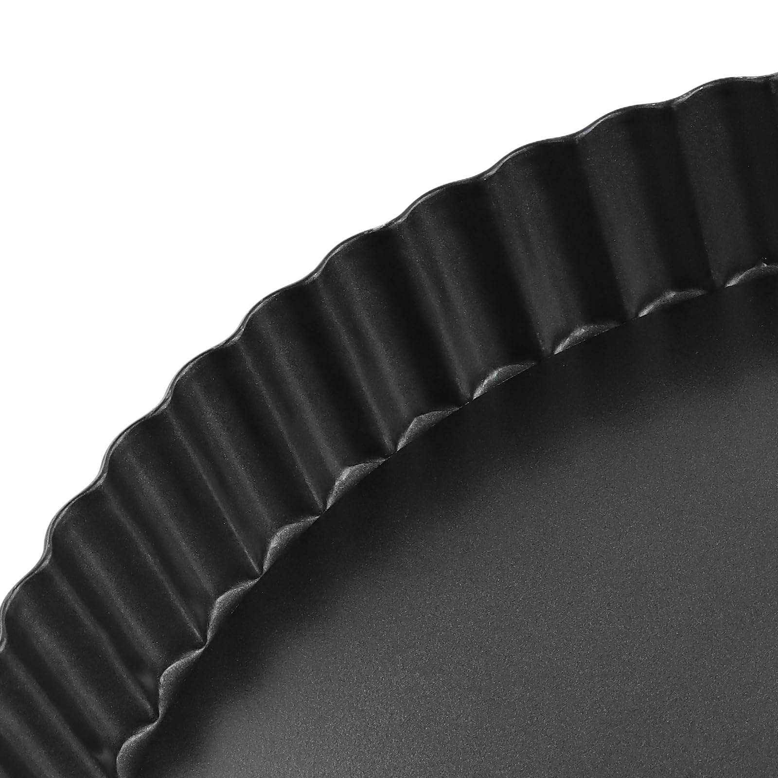 SINJEUN 4 Stampo Crostata Fondo Amovibile 20 cm, Teglia Tortiera rotondi, Stampo da Forno per Quiche, Bordo Scanalato, Acciaio al Carbonio