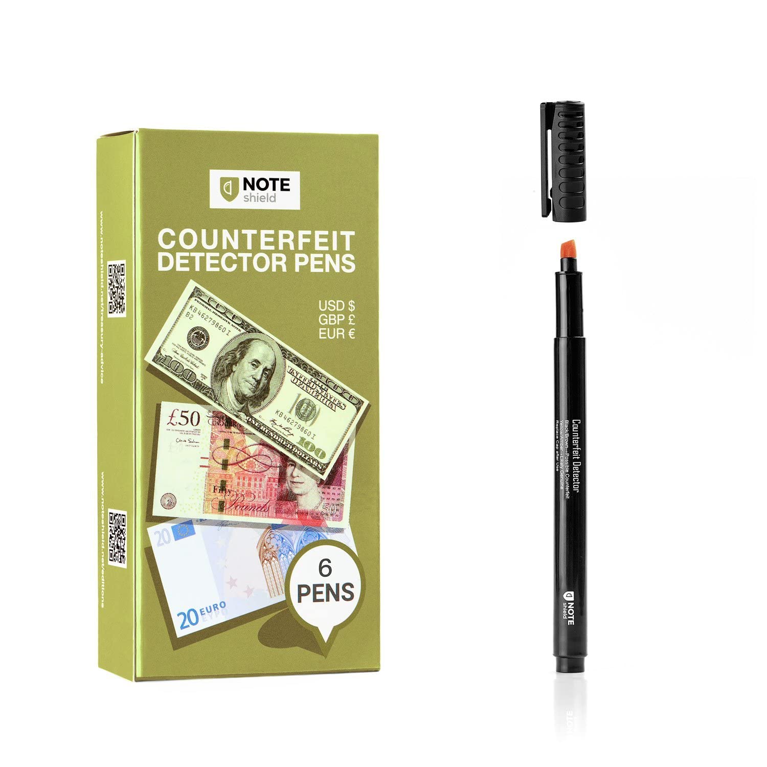 Buy NoteShield 6 Pack Counterfeit Bill Detector Pen Counterfeit Pen