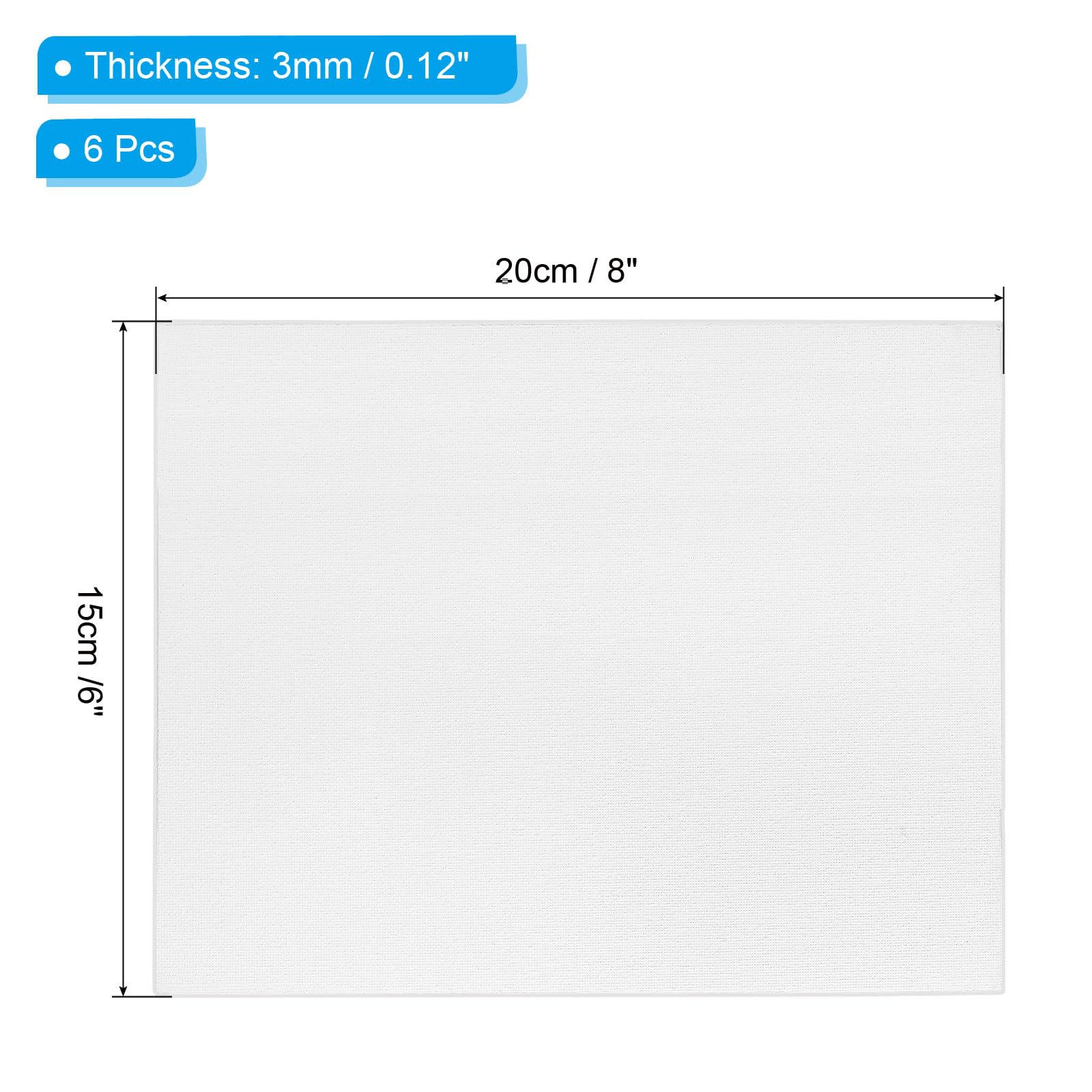 PATIKIL 6x8 Canvas Boards for Painting 6 Pack 100% Cotton Square Triple Primed Stretched Blank Art Canvas Panel Bulk Thin for Acrylic Oil - Image 2