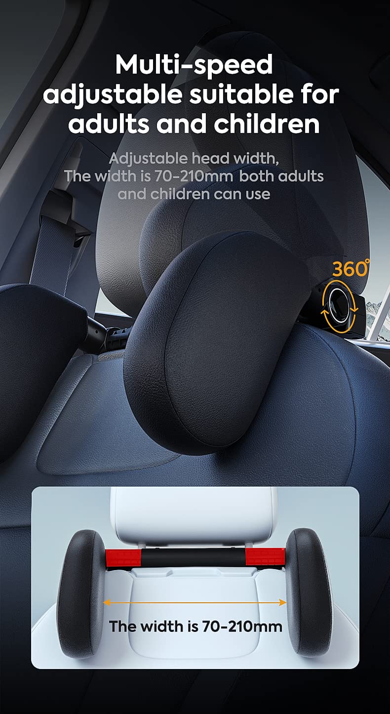 cale tete enfant voiture, installation en 1 minute et retrait rapide, respirant et doux, soutien de la tête, appui-tête adulte pour le voyage et le sommeil (noir)